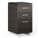 Sequel 20 6114 3 Drawer File Cabinet Charcoal Stained Ash w/ Satin Nickel Finish