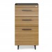 Sequel 20 6114 3 Drawer File Cabinet Natural Walnut w/ Black Steel Finish