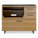 Sequel 20 6117 Multifunction Cabinet Natural Walnut w/ Black Steel Finish