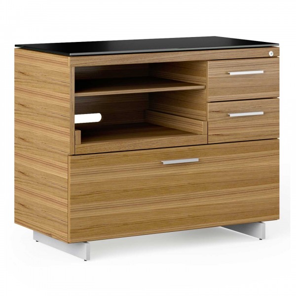 Sequel 20 6117 Multifunction Cabinet Natural Walnut w/ Satin Nickel Finish