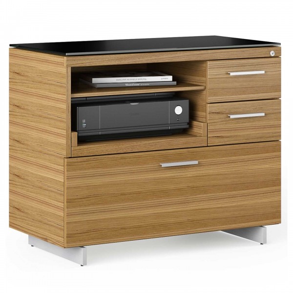 Sequel 20 6117 Multifunction Cabinet Natural Walnut w/ Satin Nickel Finish