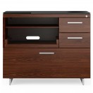 BDI Sequel 20 6117 M/funct Cabinet, Choc Stained Walnut w/Sat Nickel