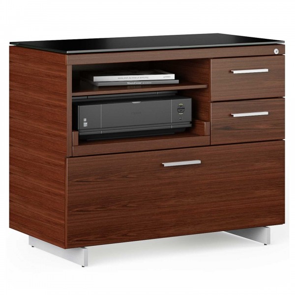Sequel 20 6117 Multifunction Cabinet Chocolate Stained Walnut w/ Satin Nickel Finish