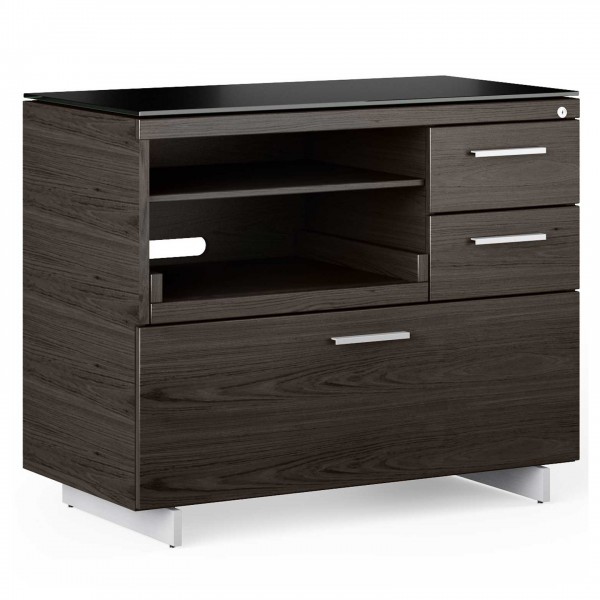 Sequel 20 6117 Multifunction Cabinet Charcoal Stained Ash w/ Satin Nickel Finish