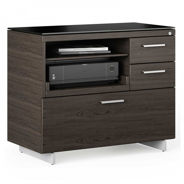 Sequel 20 6117 Multifunction Cabinet Charcoal Stained Ash w/ Satin Nickel Finish