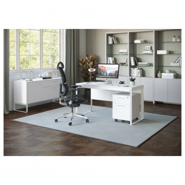 Linea 5802 Satin White Double Width Bookshelf Unit