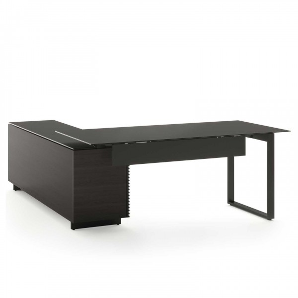 Corridor 6531 Charcoal Stained Ash L-Shaped Desk