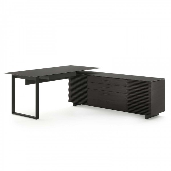 Corridor 6531 Charcoal Stained Ash L-Shaped Desk
