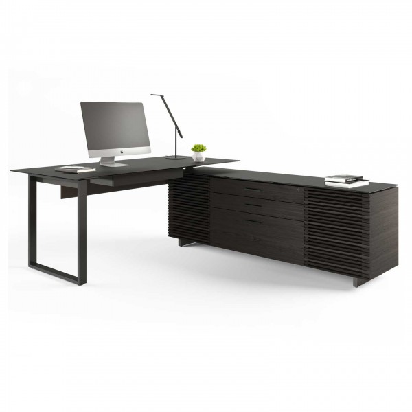 Corridor 6531 Charcoal Stained Ash L-Shaped Desk