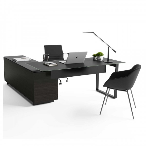 Corridor 6531 Charcoal Stained Ash L-Shaped Desk