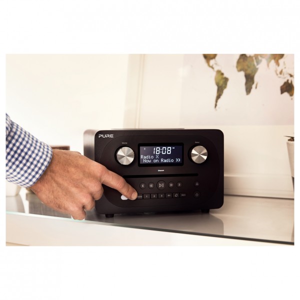 Pure Evoke CD4 Compact CDPlayer DAB+ Radio, Sienna Black at