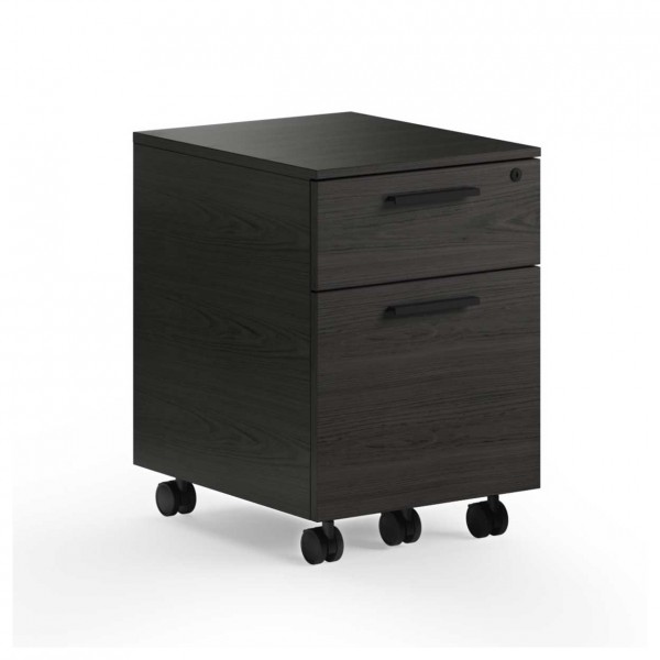 BDI Linea 6227 Charcoal Stained Ash Mobile File Pedestal