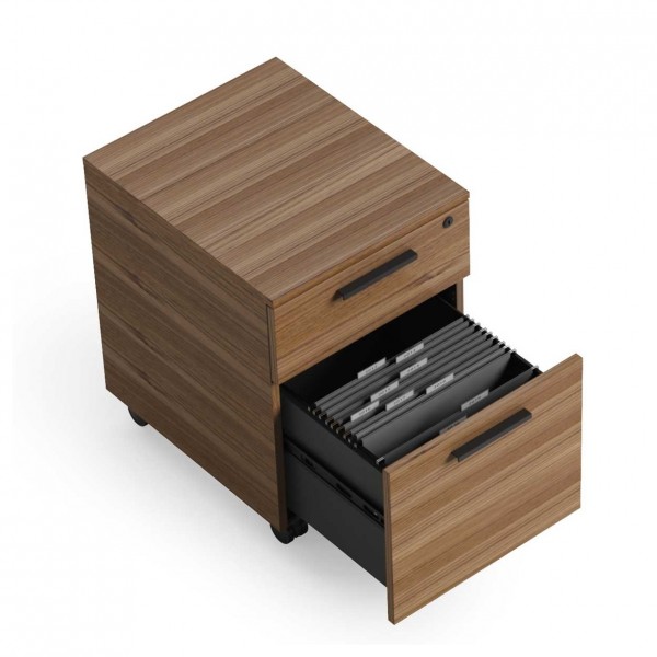 BDI Linea 6227 Natural Walnut Mobile File Pedestal