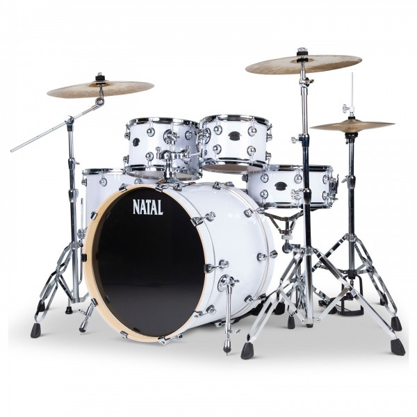 Natal Arcadia UFX 22'' Am. Fusion 5pc Drum Kit w/Cymbals, Piano White - Right