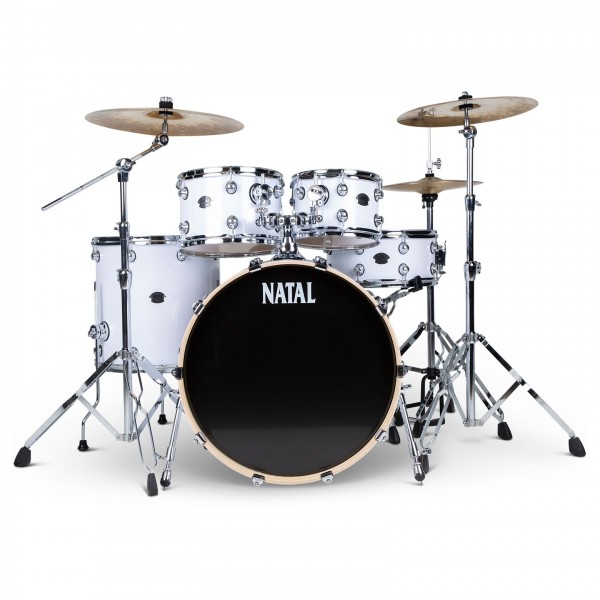 Natal Arcadia UFX 22'' Am. Fusion 5pc Drum Kit w/Cymbals, Piano White - Centre