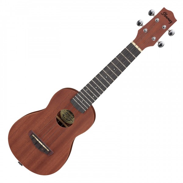 Ibanez UKS100 Soprano Ukulele, Open Pore Natural - Front View