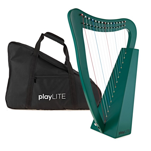 playLITE 15 String Harp by Gear4music, Green