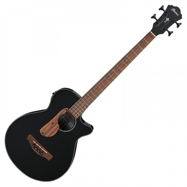 Ibanez AEGB24E Acoustic Bass, Black High Gloss - Front View