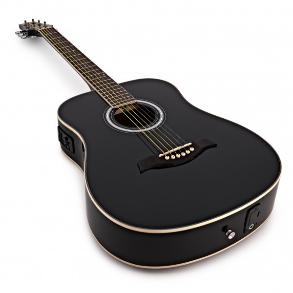 3/4 Size Electro Acoustic Travel Guitar Pack by Gear4music, Black