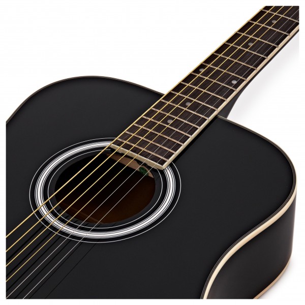 3/4 Size Electro Acoustic Travel Guitar Pack by Gear4music, Black