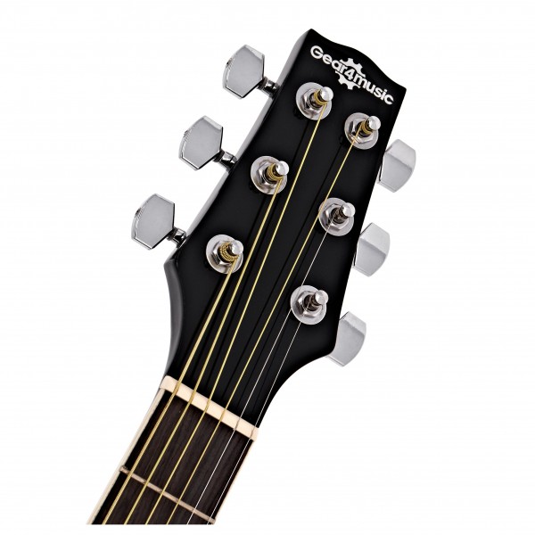 3/4 Size Electro Acoustic Travel Guitar Pack by Gear4music, Black