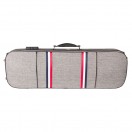 GSJ Oblong Striped Violin Case, 4/4, Grey with Tricolour Stripe