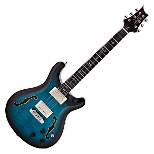 PRS SE Hollowbody II Piezo, Peacock Blue Smokeburst