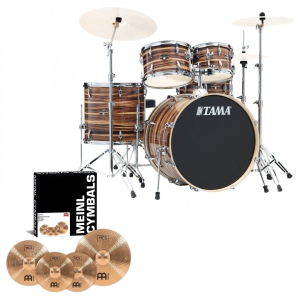 Tama Imperialstar 22" 5pc Drum Kit w/Meinl Cymbals, Coffee Teak Wrap - Main