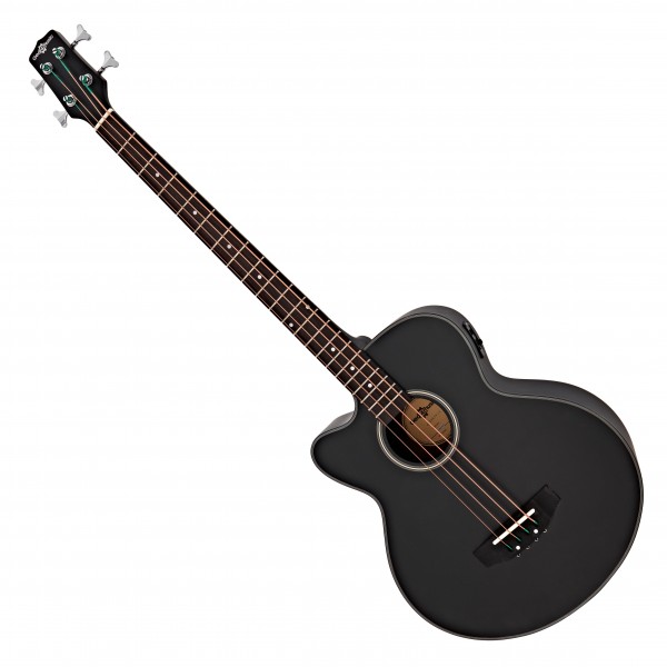 Electro Acoustic Left Handed Bass Guitar by Gear4music, Black