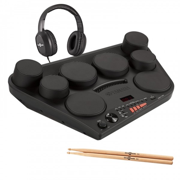 Yamaha DD-75 Electronic Drum Pad Kit, w/Headphones and Sticks - Main