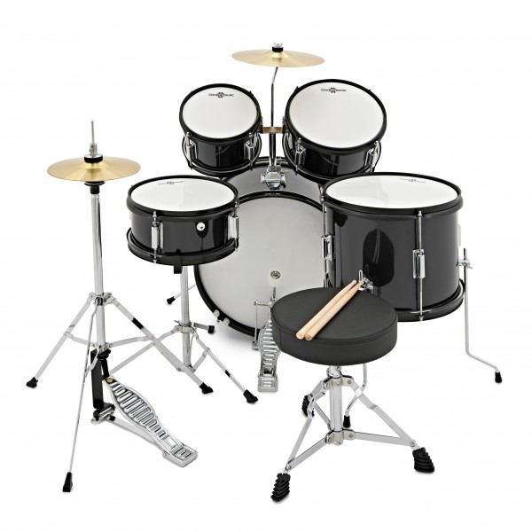 Junior 5 Piece Drum Kit by Gear4music, Black