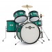 Junior 5 Piece Drum Kit przez Gear4music, zielony