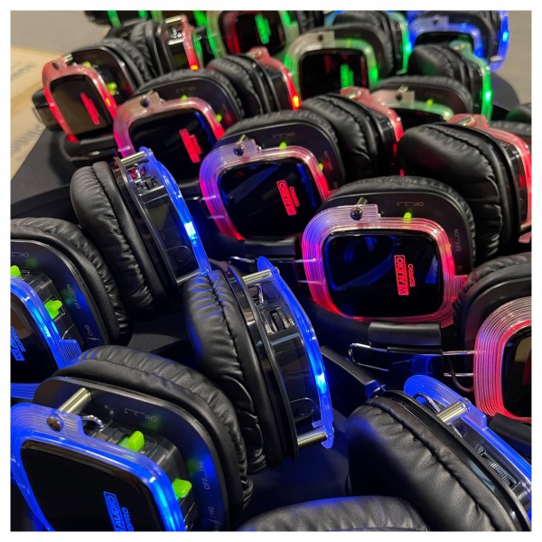 W Audio SDPRO 3-Channel Silent Disco Headphones