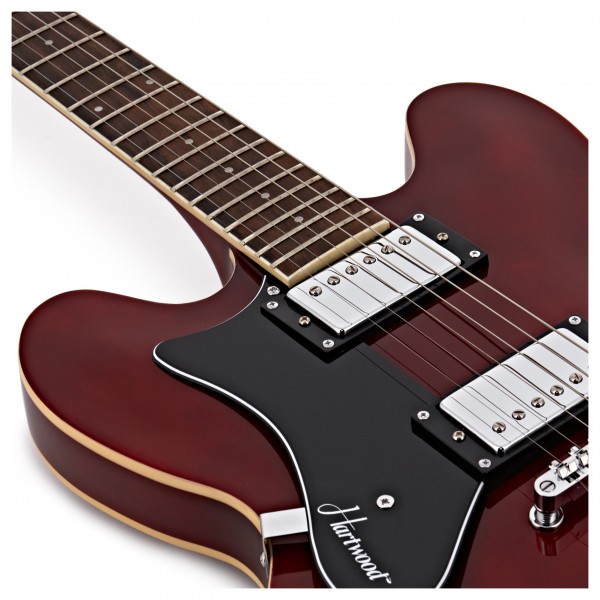 Hartwood Revival Left Handed Semi Acoustic Guitar, Cherry Red