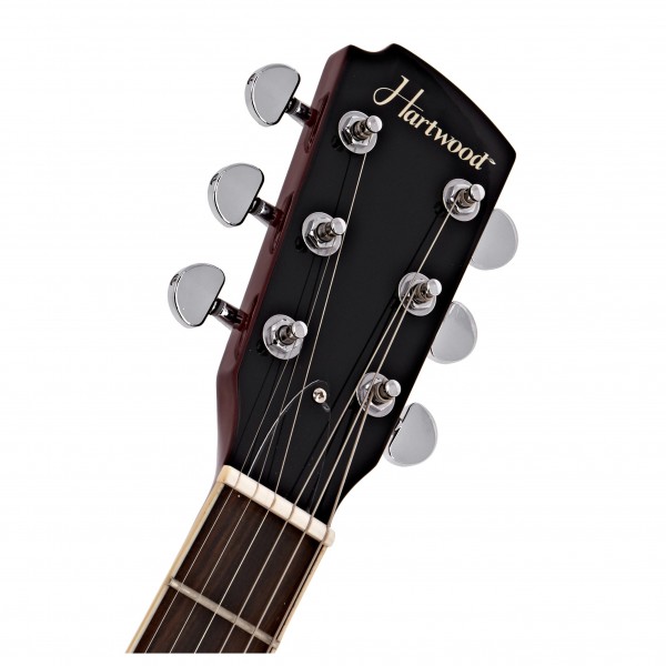 Hartwood Revival Left Handed Semi Acoustic Guitar, Cherry Red