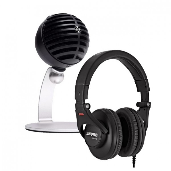Shure MOTIV MV5C Home Office USB Microphone with SRH440 Headphones