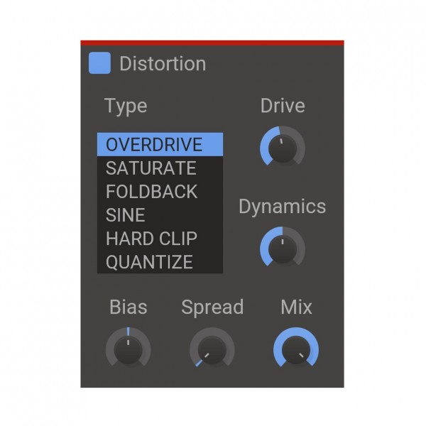 Kilohearts Distortion - GUI (Graphical User Interface)