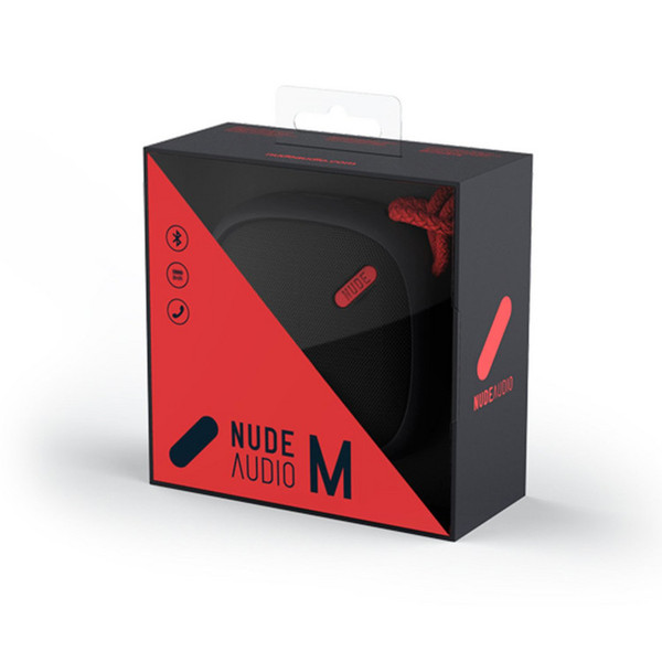 Nude Move Medium Portable Universal Bluetooth Speaker, Black/Coral