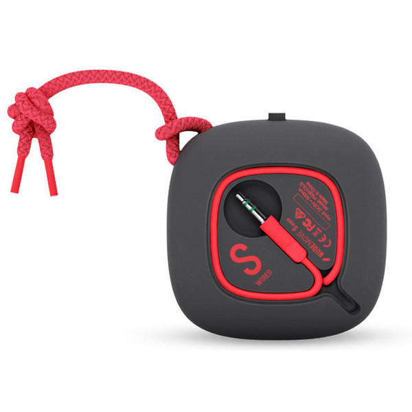 Nude Move S 3.5mm Universal Wired Speaker, Black/Coral