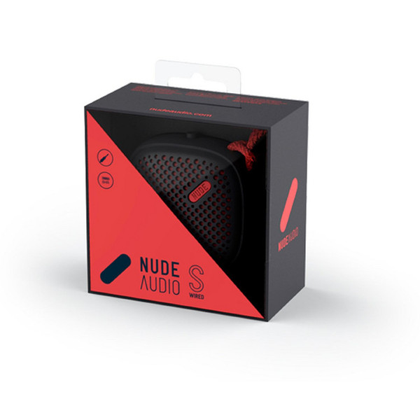 Nude Move S 3.5mm Universal Wired Speaker, Black/Coral