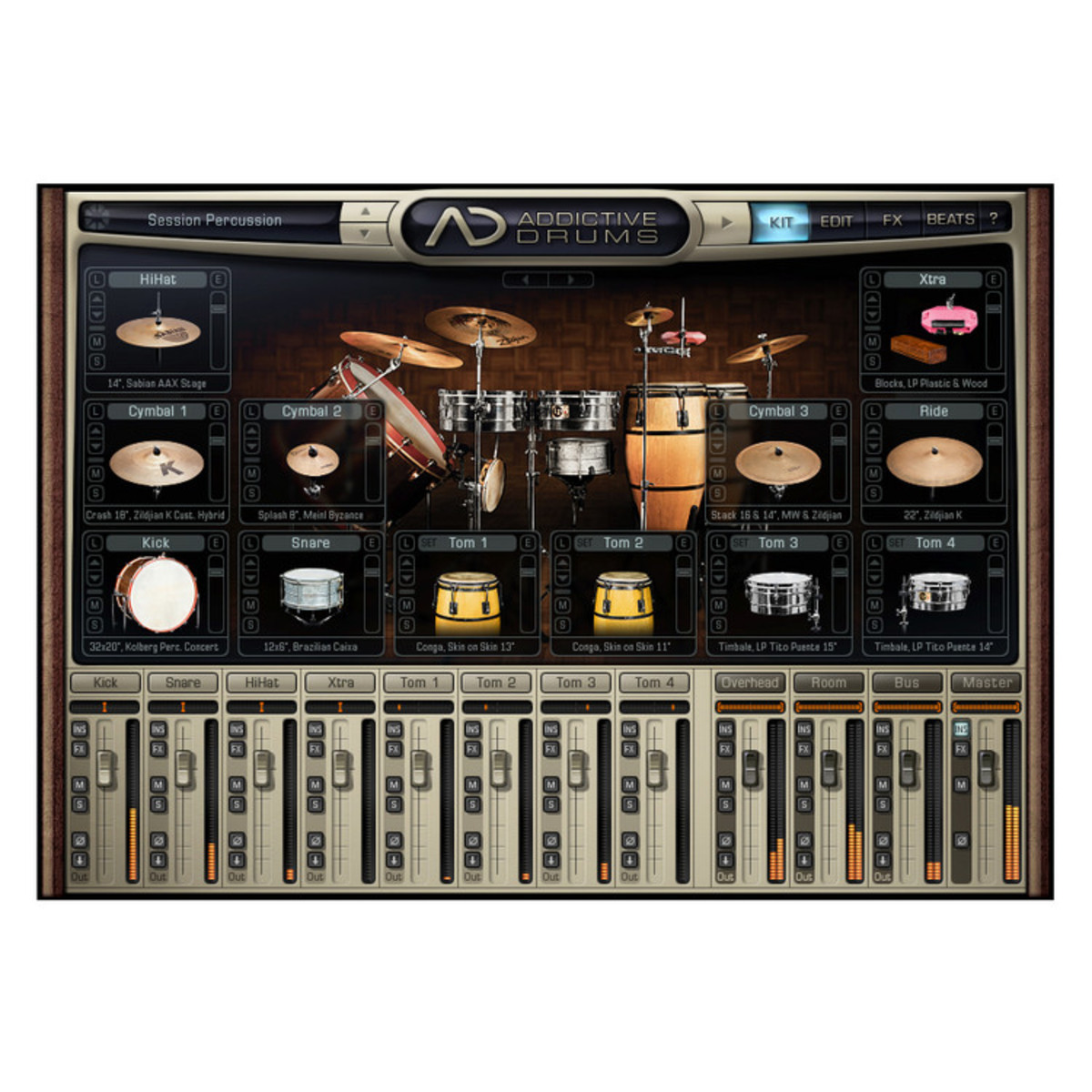 DISC XLN Audio Addictive Drums Session Percussion ADpak at Gear4music