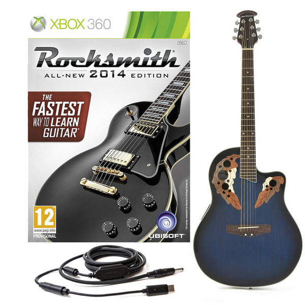 Rocksmith 2014 Xbox 360 + Deluxe Round Back Electro Acoustic, Blue