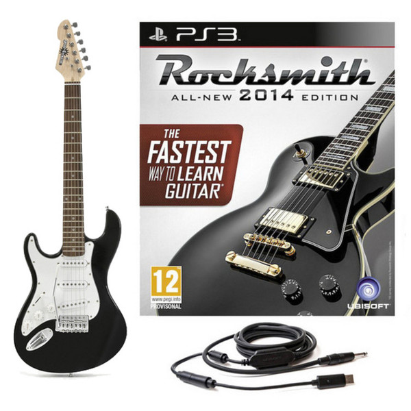 Rocksmith 2014 PS3 + 3/4 LA Left Handed Electric Guitar, Black