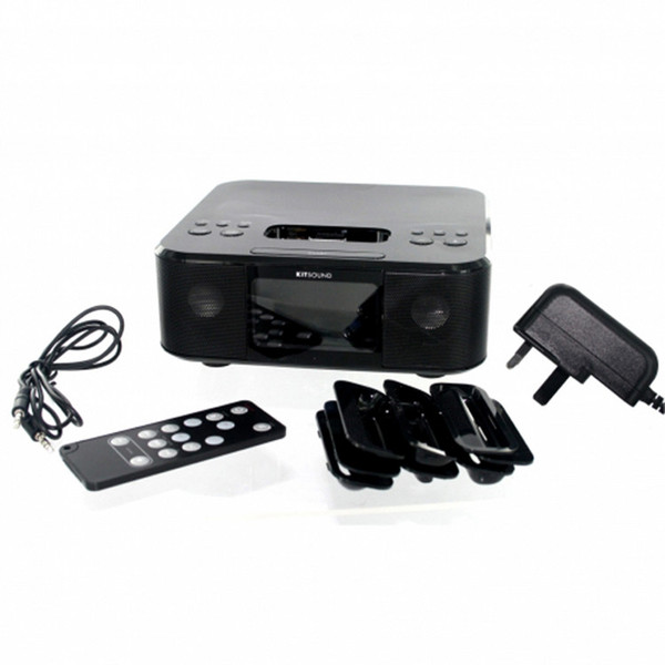 KitSound Ipod Clock Radio Boom Dock Black