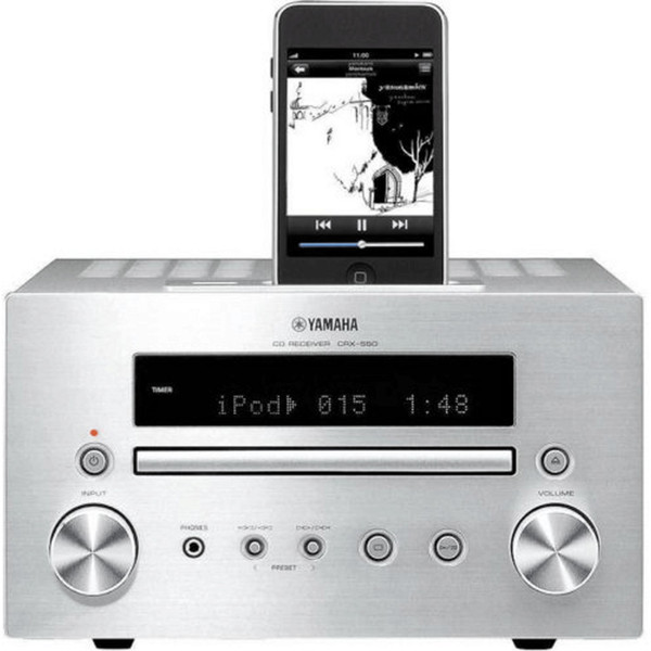 Yamaha CRX-550 Mini Sound System with iPod Dock, Silver