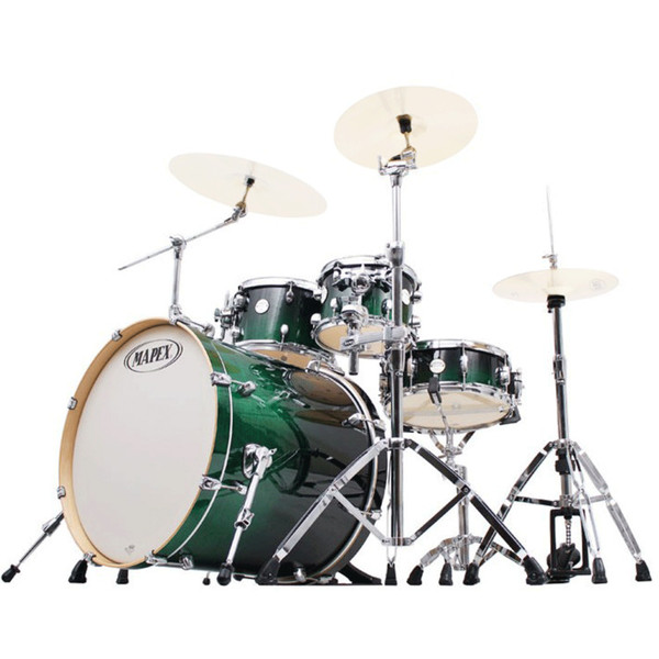 Mapex Meridian Birch 20" Fusion Drum Kit, Black Forrest Green Fade