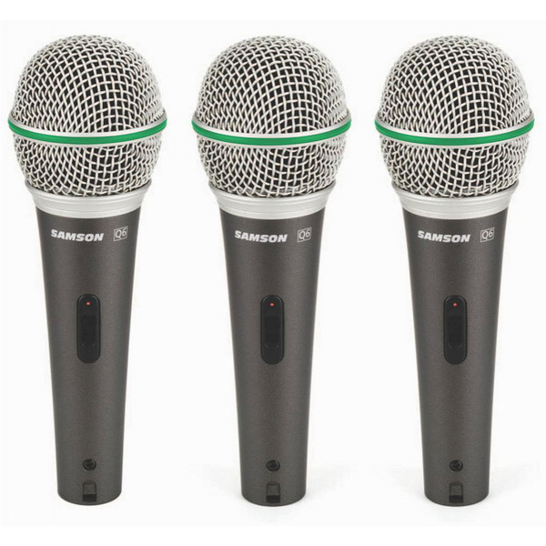 Samson Q6 CL Dynamic Mic 3-Pack