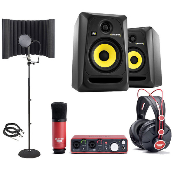 Focusrite Scarlett Recording Pack &amp; KRK RP5 Studio Monitor Bundle