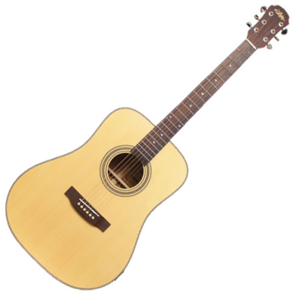 Aria 511 Dreadnought Acoustic Guitar, Solid Spruce/Mahogany, Natural