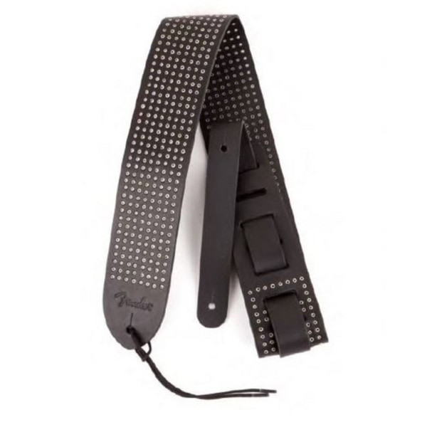 Fender 2.5 Inch Leather Small Rivets Strap, Black